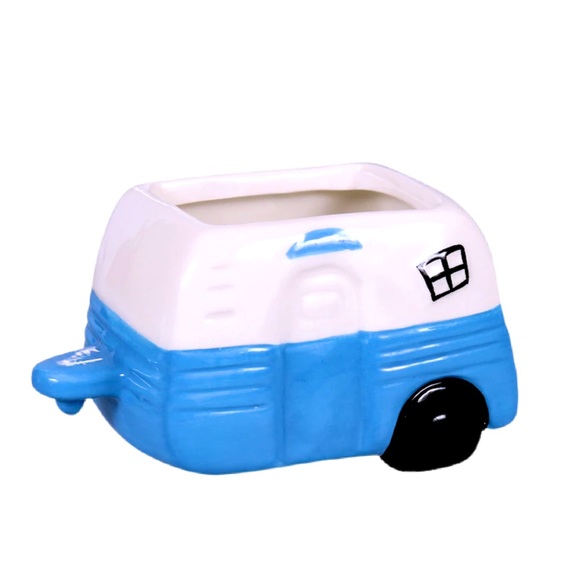 BLUE & WHITE TRAILER CERAMIC PLANTER NWT - Picture 14 of 14